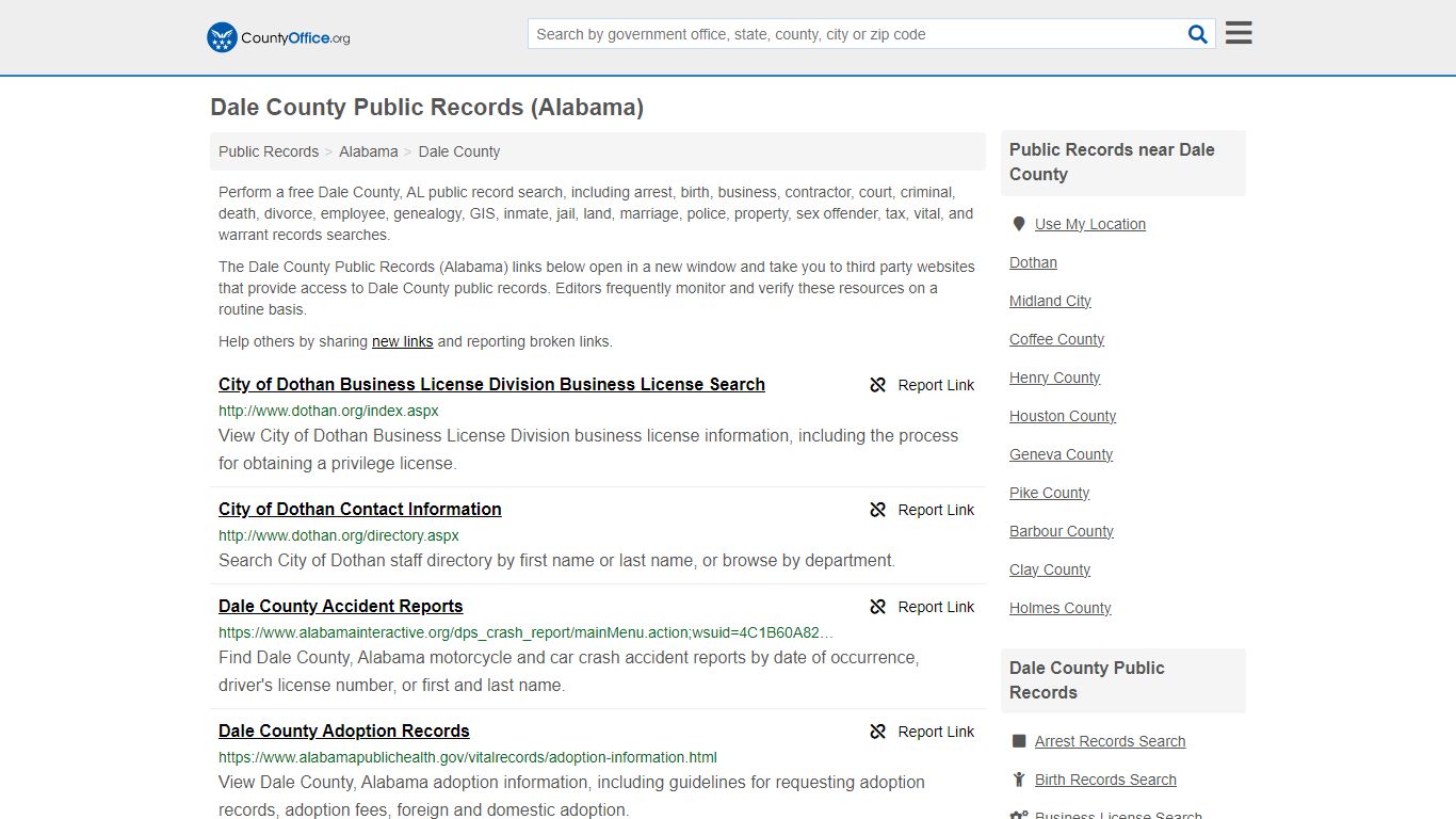 Public Records - Dale County, AL (Business, Criminal, GIS, Property ...